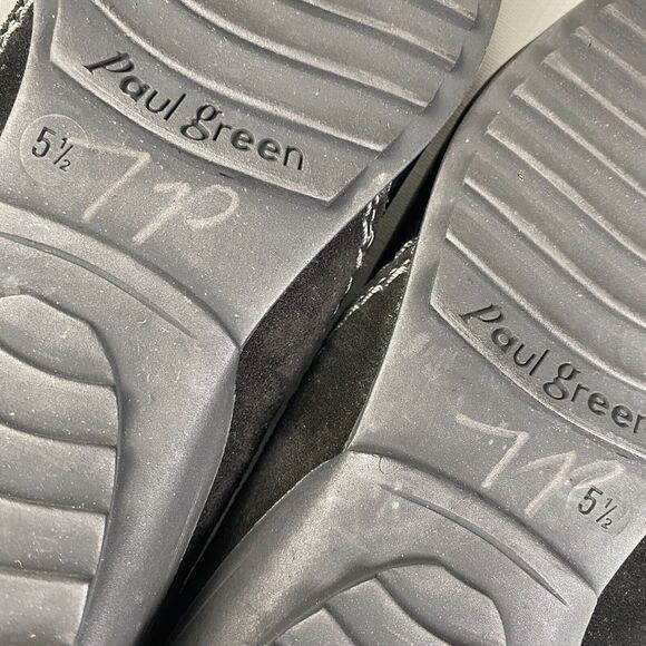 Paul Green Munchen Black LEATHER + SUEDE Stitched LOAFERS! Square Toe Sz 5.5 - Picture 12 of 12